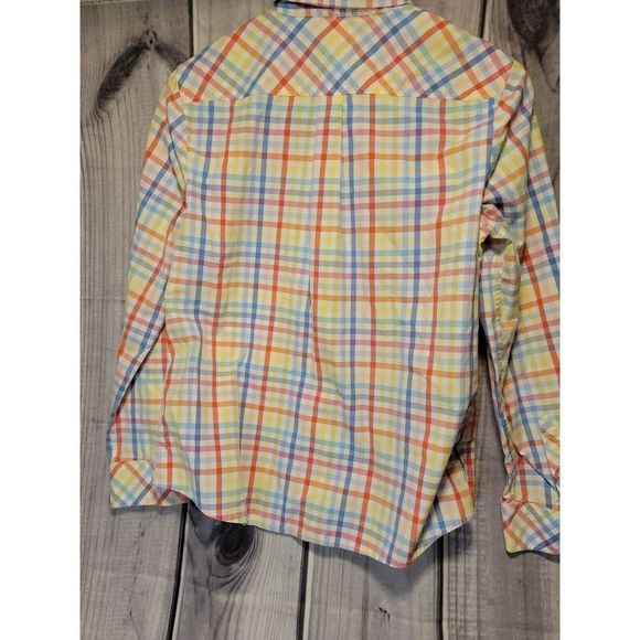Women's Talbots Multi Colored Plaid Buttonup Shirt Longsleeved Cotton SP - Picture 5 of 6